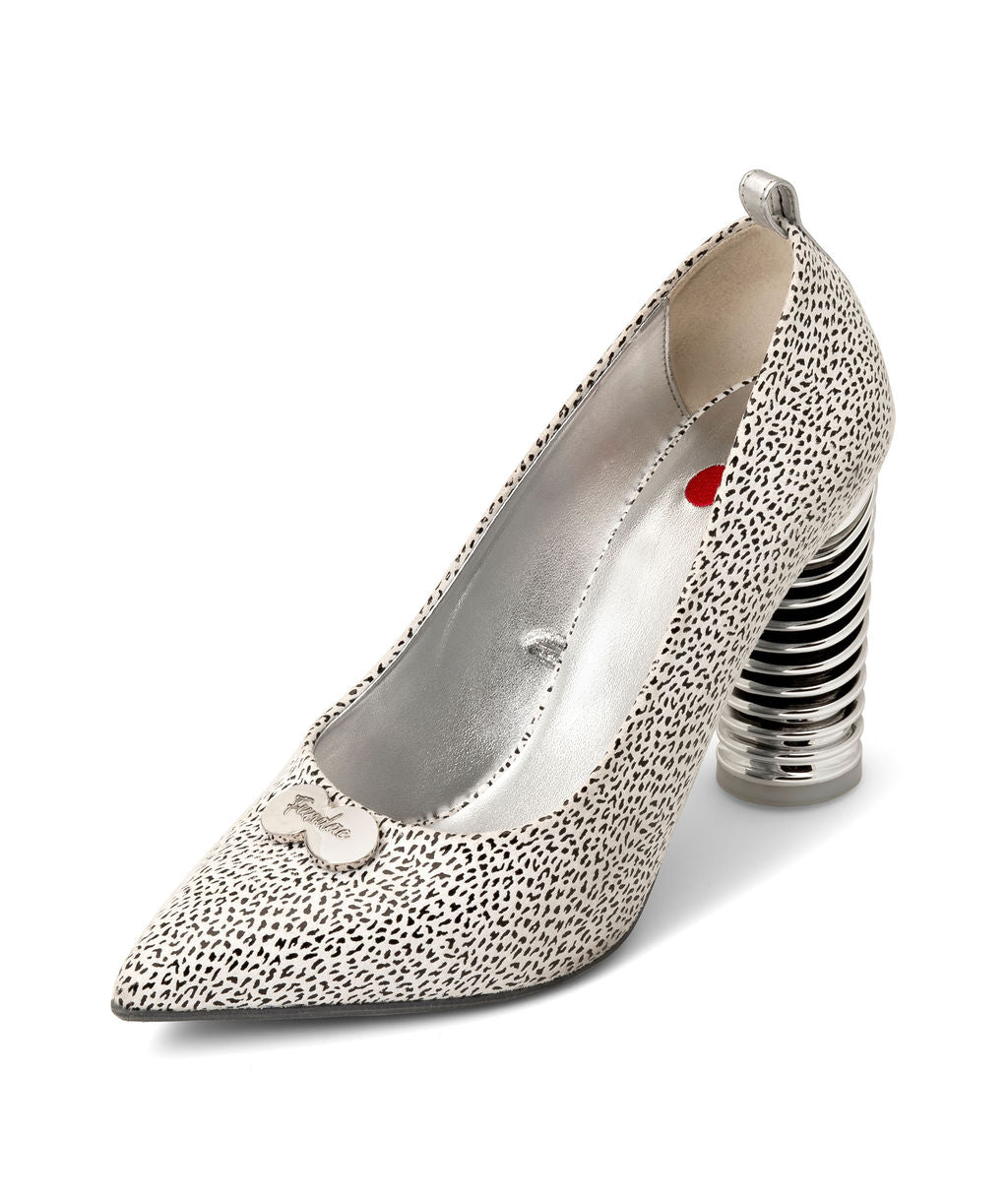Push Up Pump | Recycled Leather ^ Swirl Cone ~ Silver * Magnetic