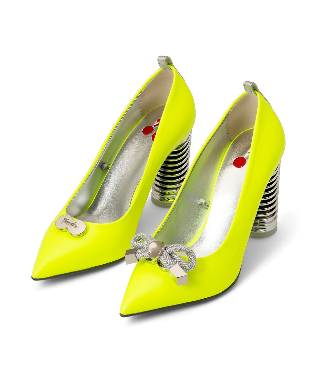 Push Up Pump | Recycled Leather ^ Swirl Cone ~ Silver * Magnetic